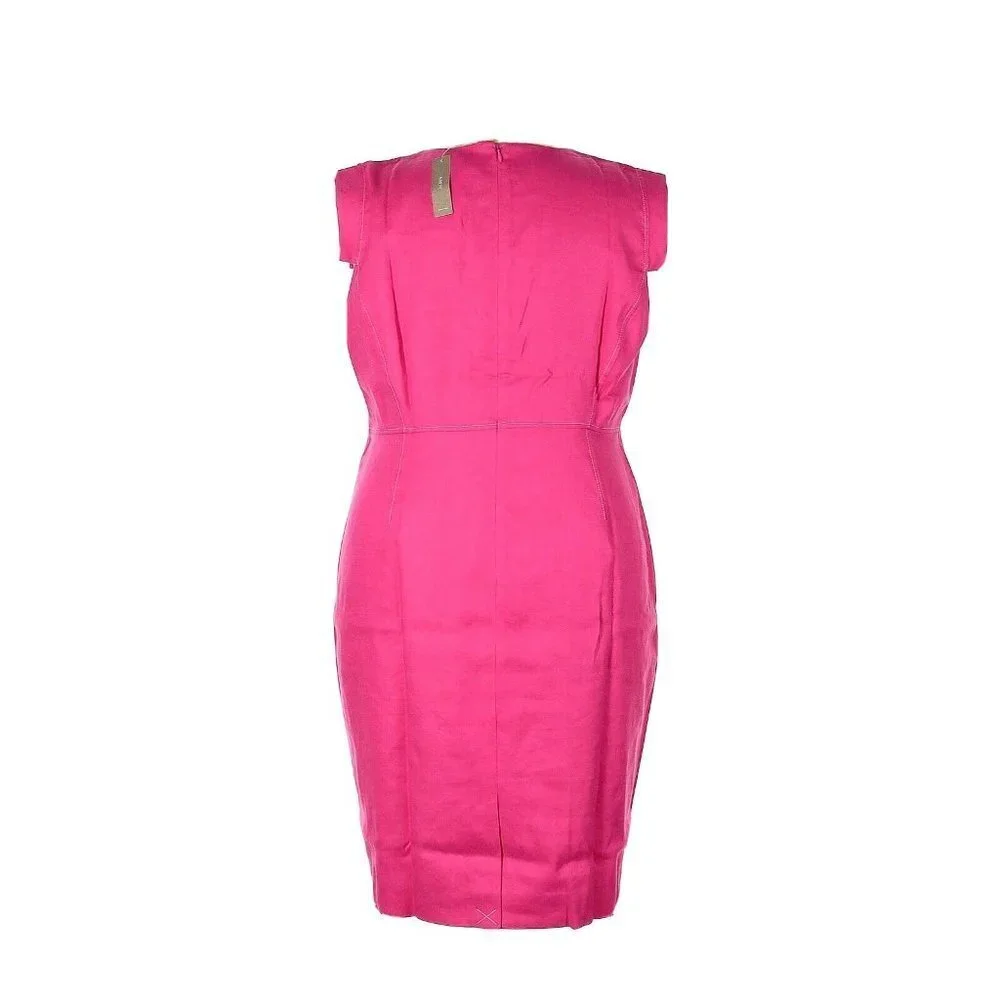 NWT J.Crew Resume Sheath in Soft Fuchsia Pink Stretch Linen Dress 22 $168